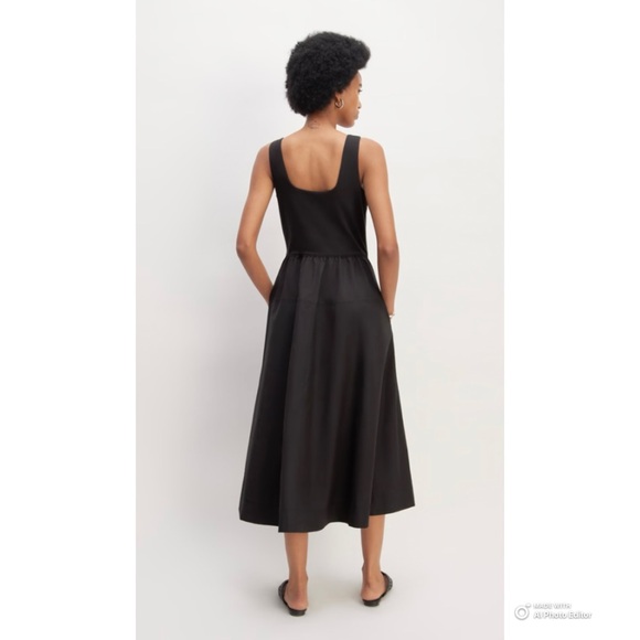 Everlane Size XL Black Supima Jersey Riviera Dress Midi Dress NWOT - Picture 8 of 17